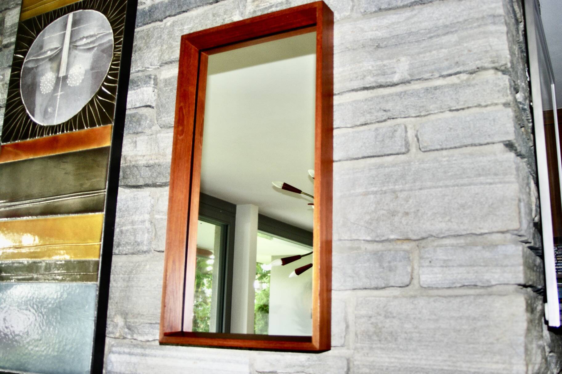 Large teak mirror by od mobler as 1950