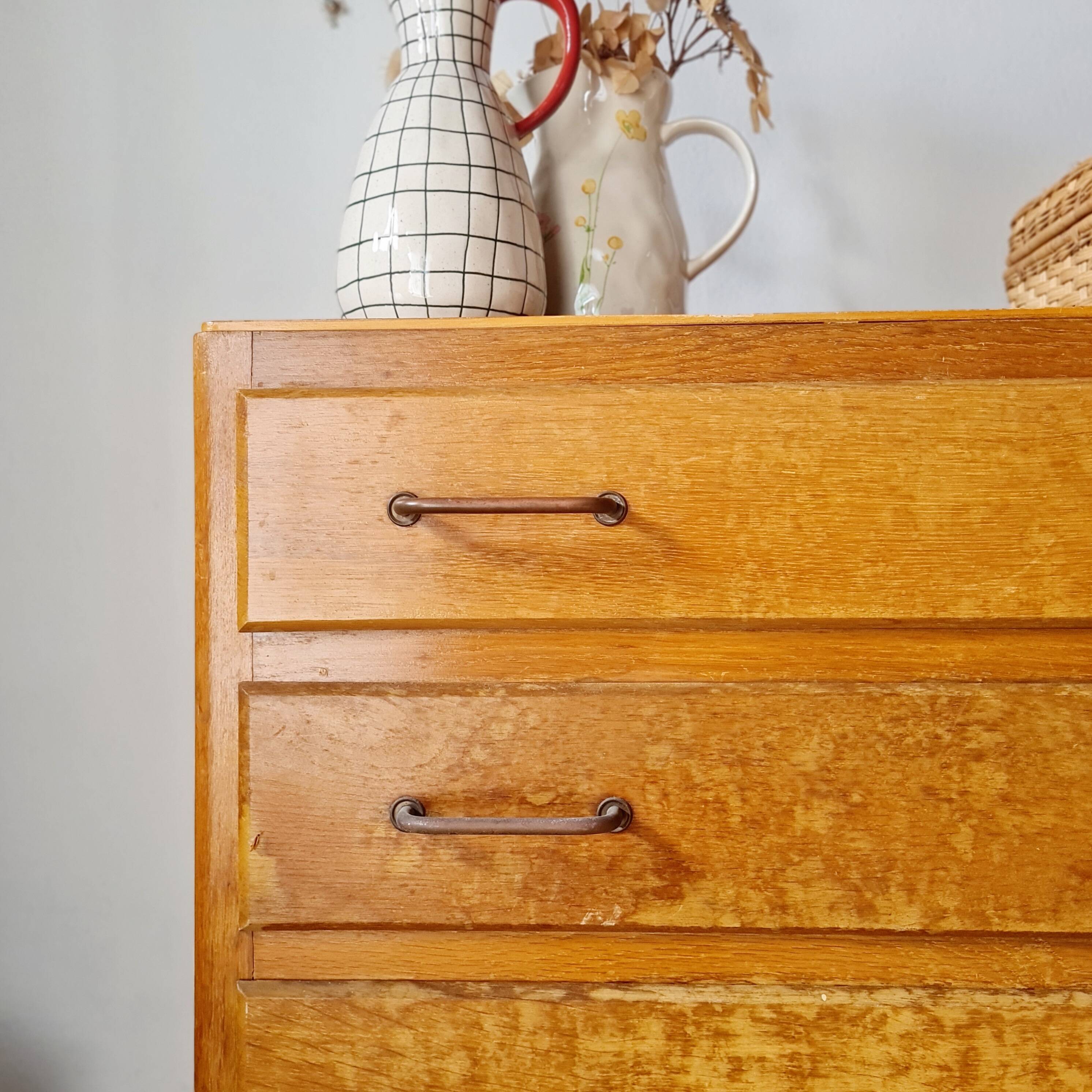 Vintage chest of drawers with tapered legs