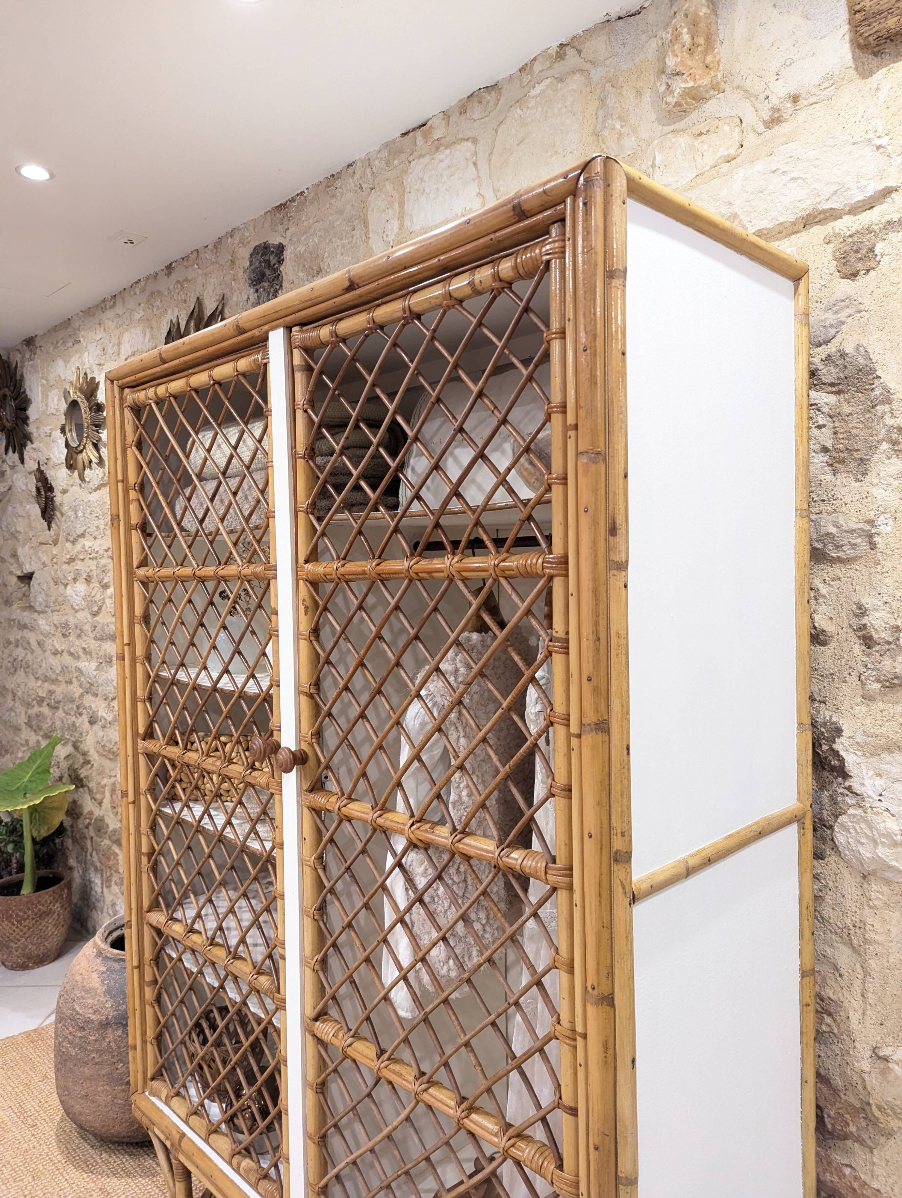 Rattan wardrobe