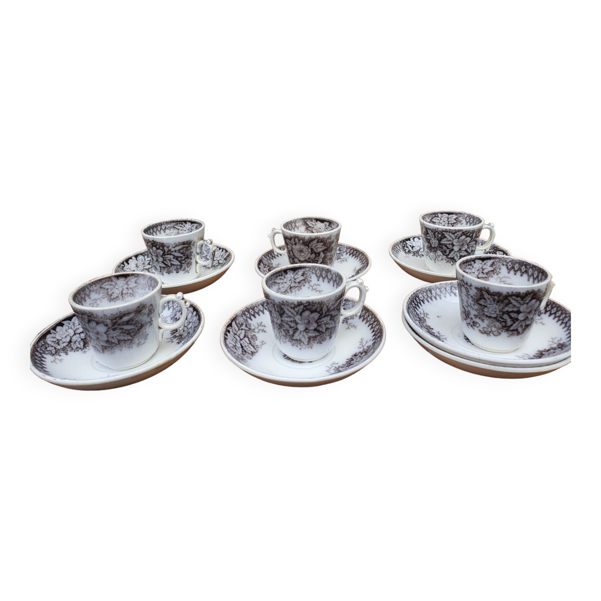 Set of 6 coffee cups Sarreguemines