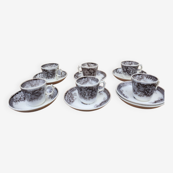 Set of 6 coffee cups Sarreguemines