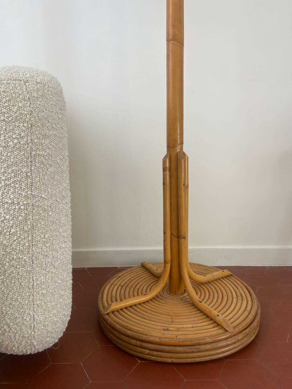 Vintage Rattan Parrot Coat Rack