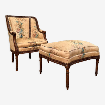 Fauteuil Duchesse brisée de style Louis XVI époque XIXeme