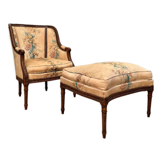 Fauteuil Duchesse brisée de style Louis XVI époque XIXeme