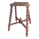 Wooden stool with turned legs