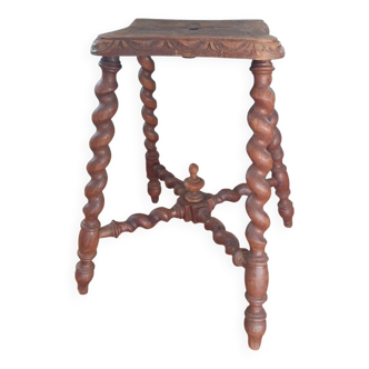 Wooden stool with turned legs