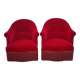 2 fauteuils crapauds en velours