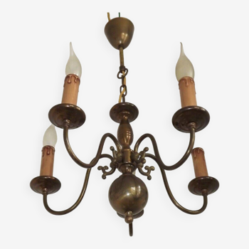 Stylish Vintage 5 Light Aged Bronzed Effect Metal Flemish Style Chandelier 4715