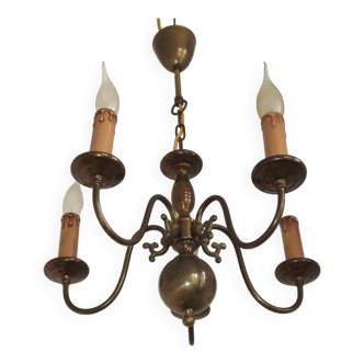 Stylish Vintage 5 Light Aged Bronzed Effect Metal Flemish Style Chandelier 4715