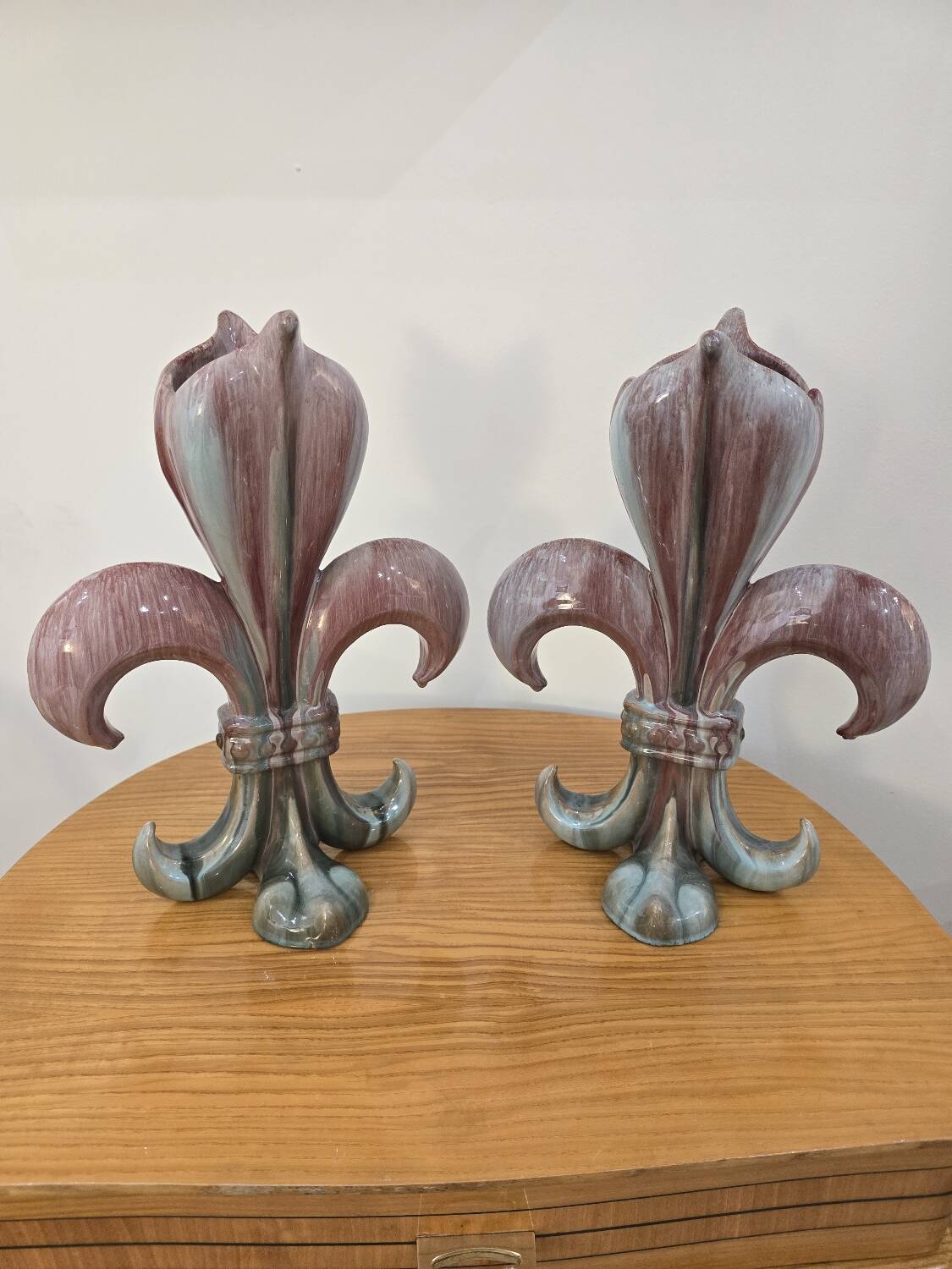Pair of glazed ceramic vases