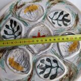 Set of 6 Pornic oyster plates, "PENEREF" model, hand painted, 25 cm