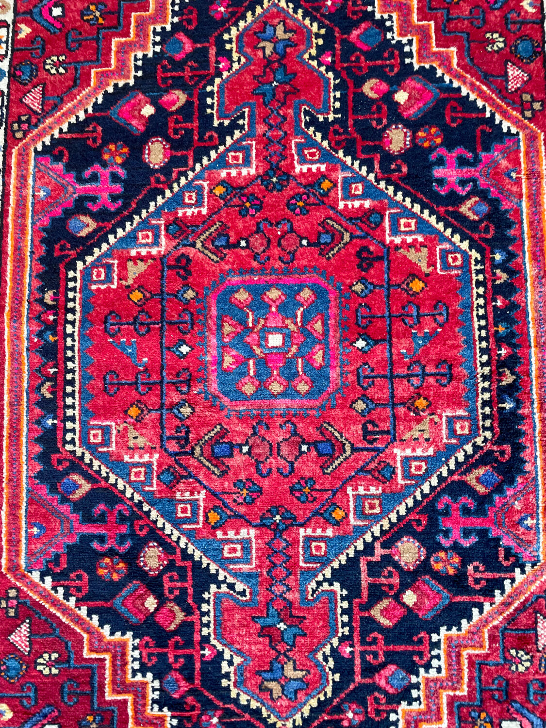 Burgundy Persian rugs pink and midnight blue
