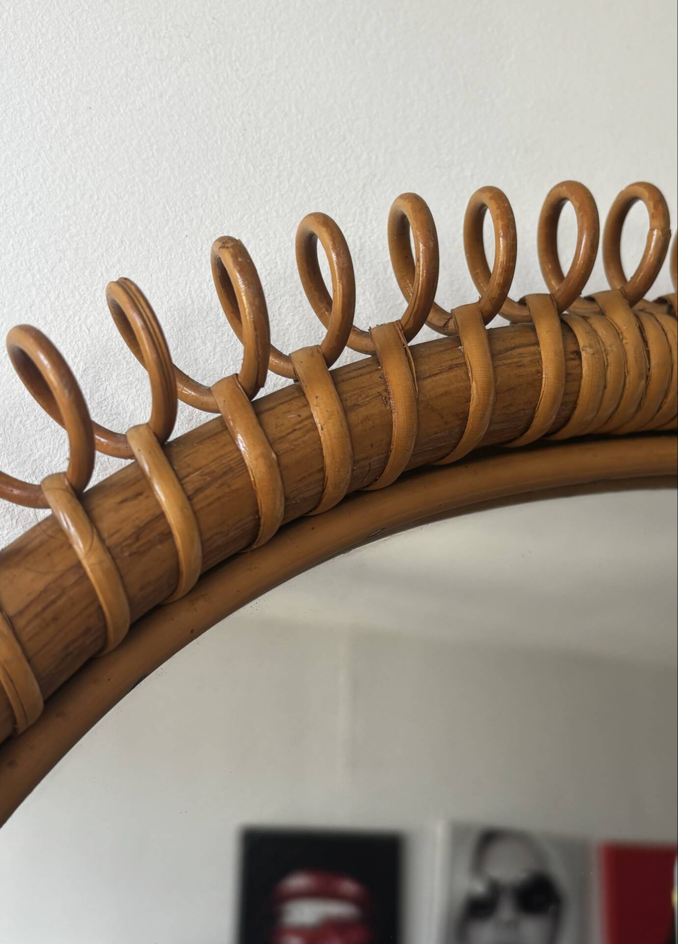 Miroir rond en rotin Franco Albini