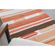 1970s Vintage Turkish Hand-Knotted Wool Cotton Orange Runner Rug 85389