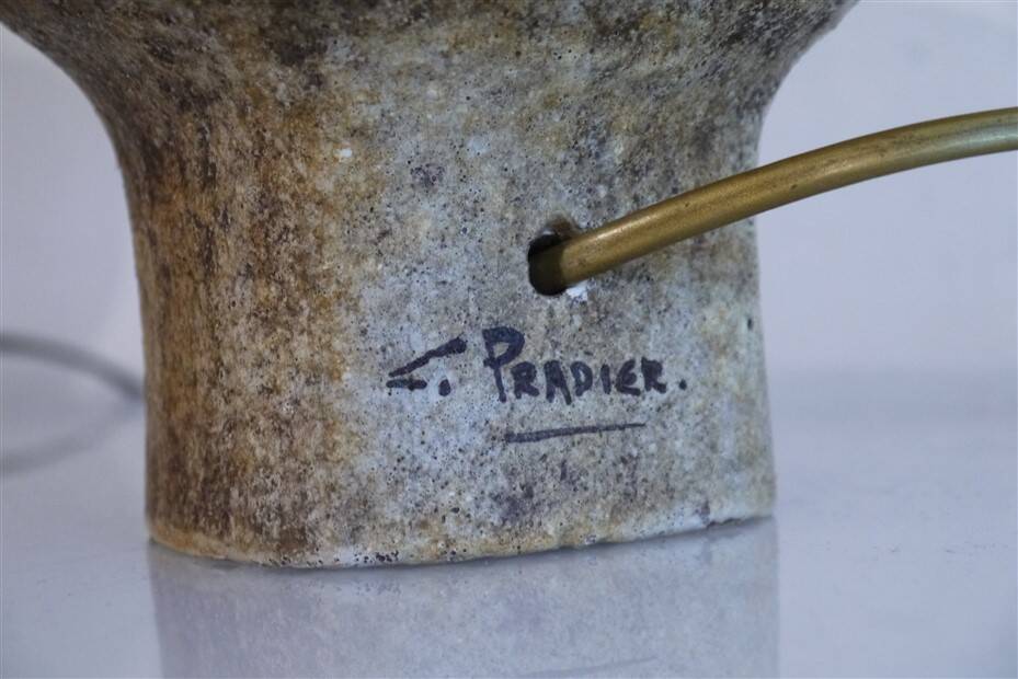Paire de lampes en grés scarifié de Christian Pradier