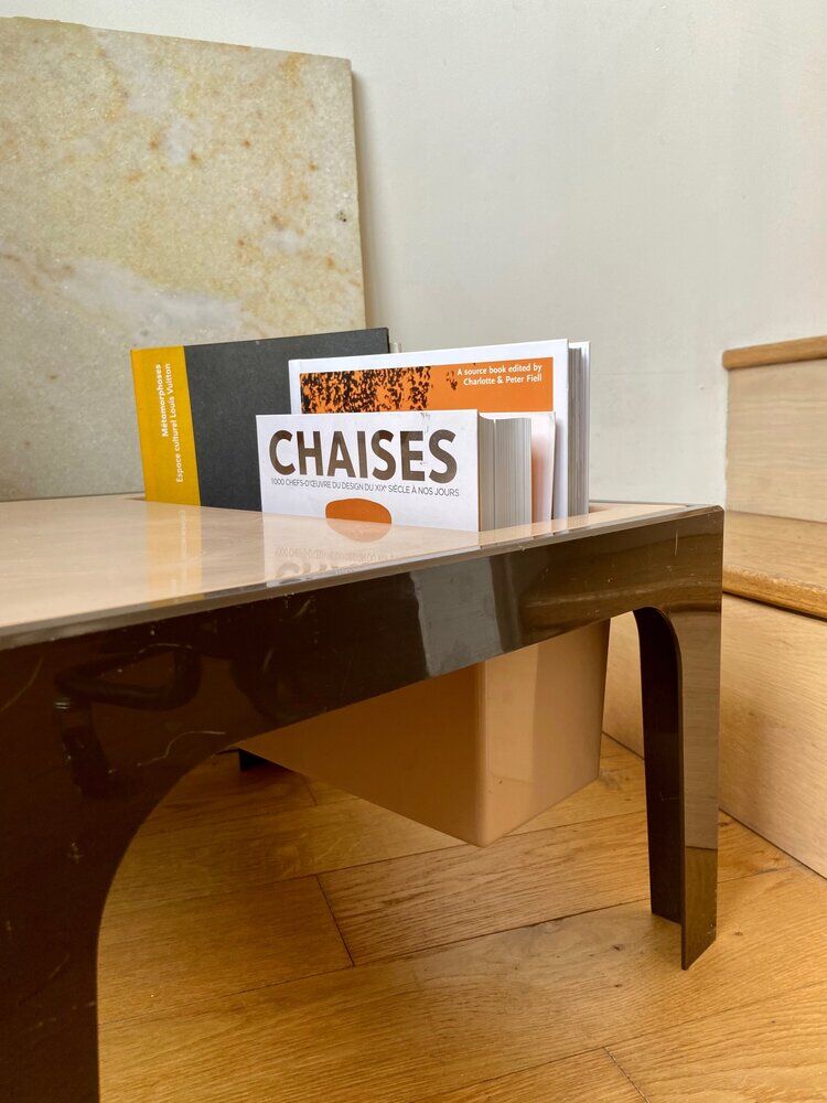 Beige and brown coffee table