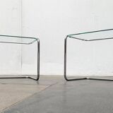 Nested glass tables Mid-century space age, 1960s, set of 2