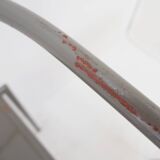 Set of 4 gray metal chairs in the style of Starck's "Von Vogelsans" model