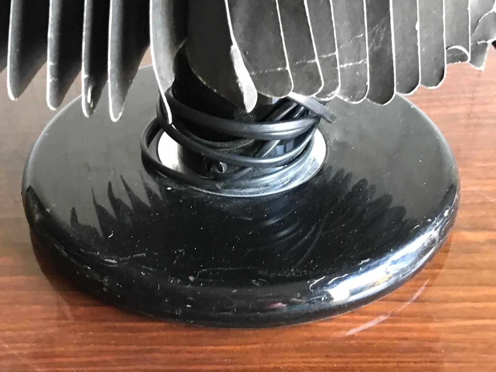 Black metal desk lamp with paper shade in Mid-Century style - 1950s, Czech Republic