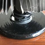 Black metal desk lamp with paper shade in Mid-Century style - 1950s, Czech Republic