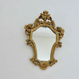 Baroque style mirror in gilded resin 60s 70s
