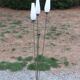 Vintage Lunel floor lamp with 3 golden metal tulips from the 1960s.
