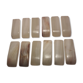 Set of 12 onyx knife holders