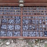 Printing cabinet 16 drawers with these lead letters