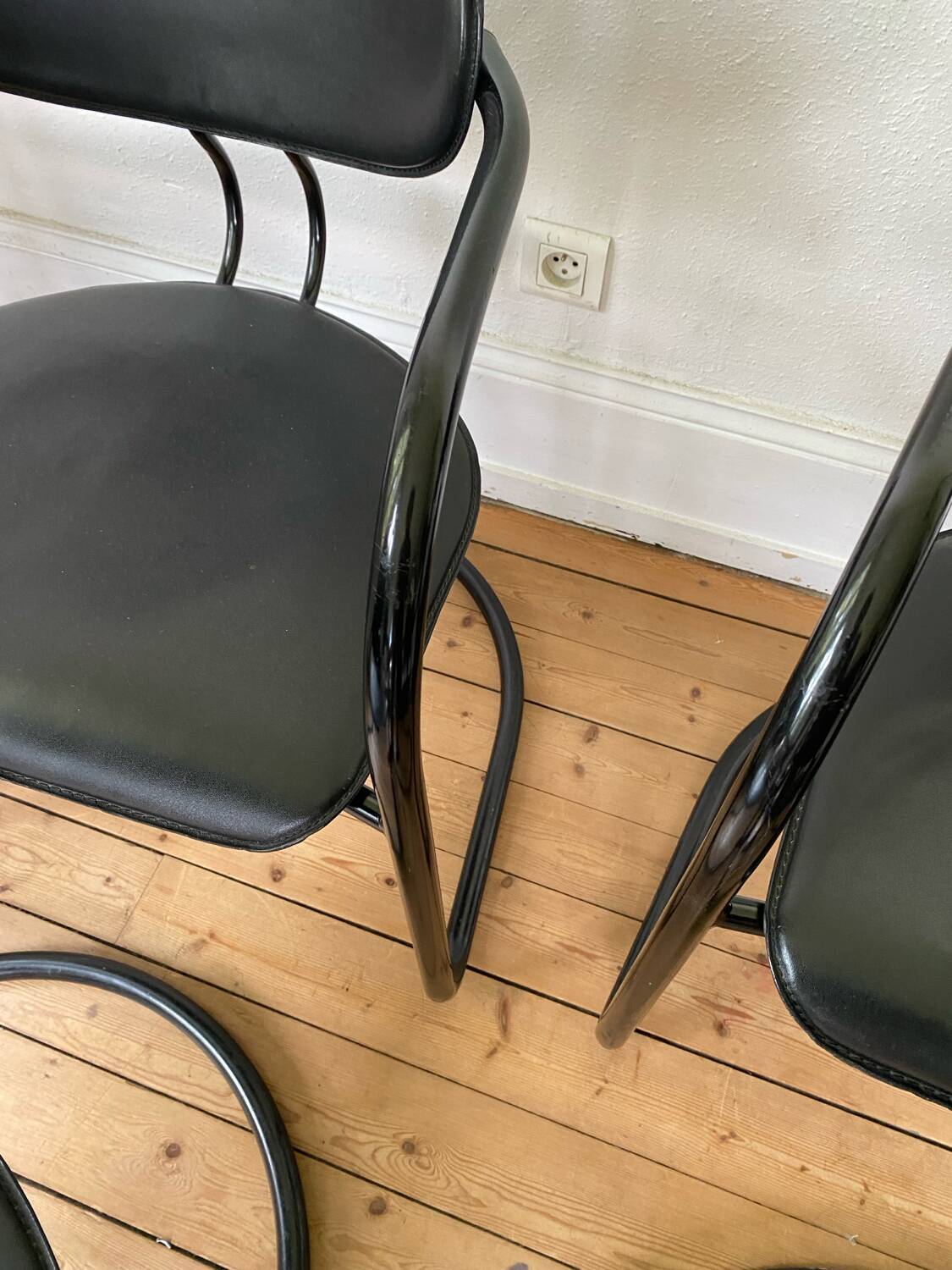 4 Effezeta chairs Italy tubular mid century vintage design 1980