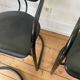 4 Effezeta chairs Italy tubular mid century vintage design 1980