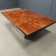 Table basse de bar cachée vintage en bois de ronce, années 1970