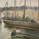 René bezaud (1909-2000), leaving the port, oil on canvas