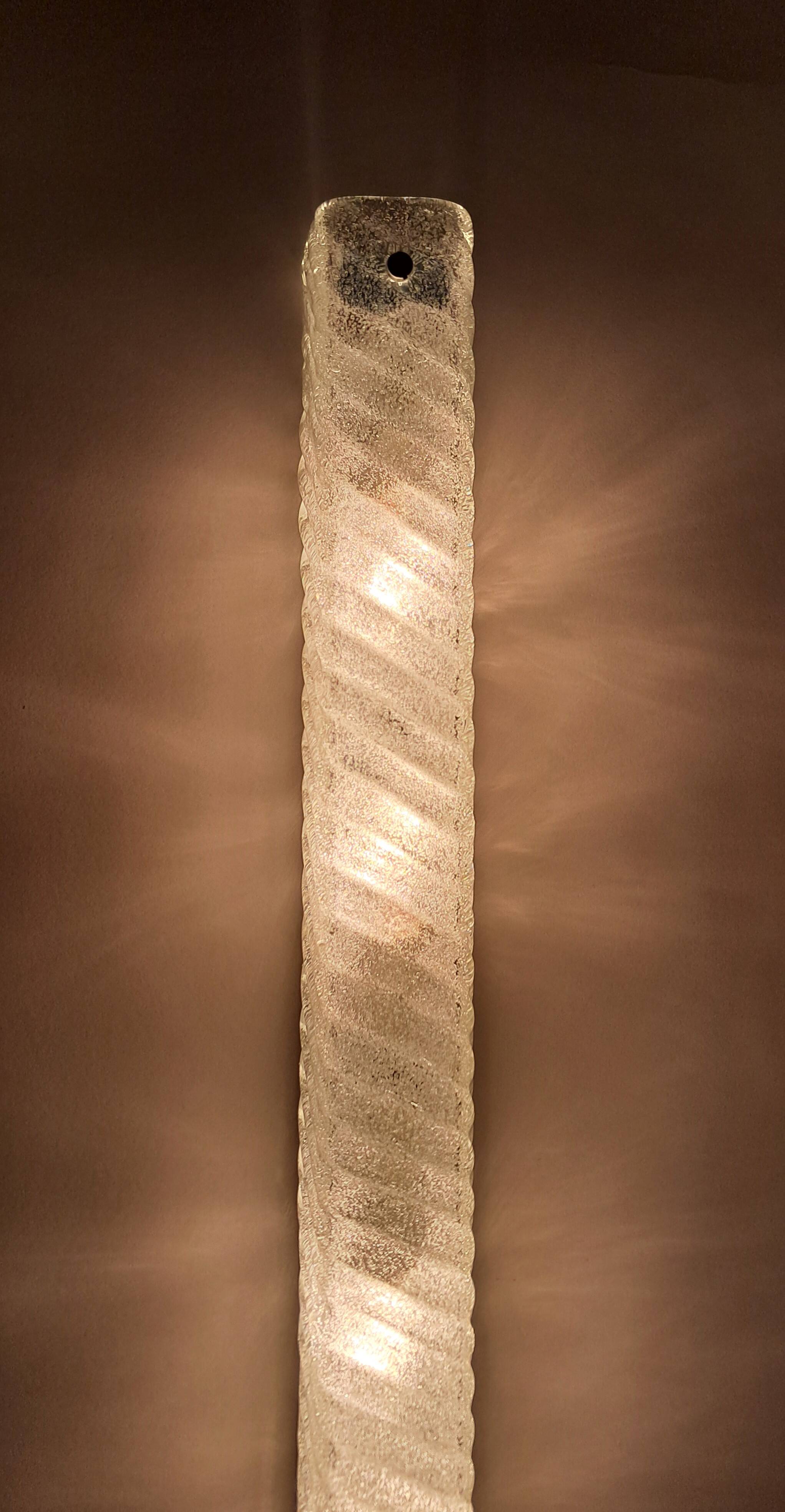 Large Eglo 4-light Murano glass wall lamp, Austria 1970s Vintage.