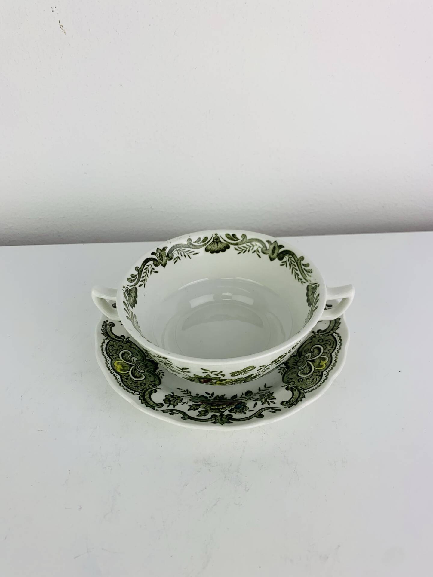 10 tasses à thé/café modèle Windsor par Ridgway, faïence anglaise