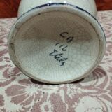Hand-painted cracked ceramic pitcher