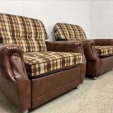 set of 2 vintage armchairs / single seats / armchairs