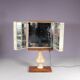 Cabinet de bar Aldo Tura en peau de chèvre sur piédestal, années 1960
