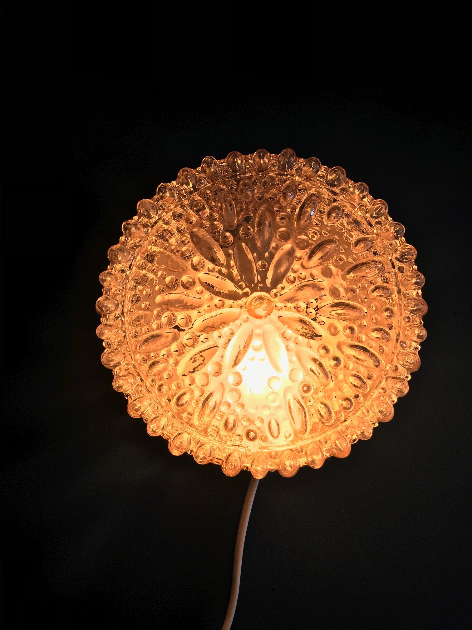 Moulded glass ceiling light