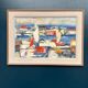 Original Swedish Oil on Canvas - "Abstract Harbour Motif" vintage