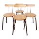 Set of 4 vintage/restored 70s/80s wooden and chrome bistro chairs.
