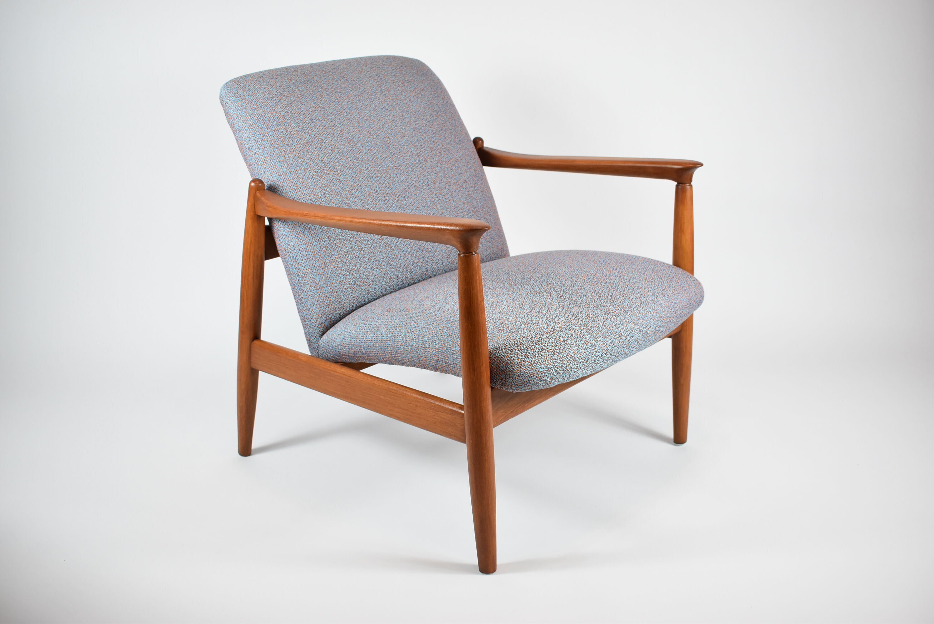 Fully restored vintage armchair, designer E.Homa, 60s, East Europe, multicolour, water resistant