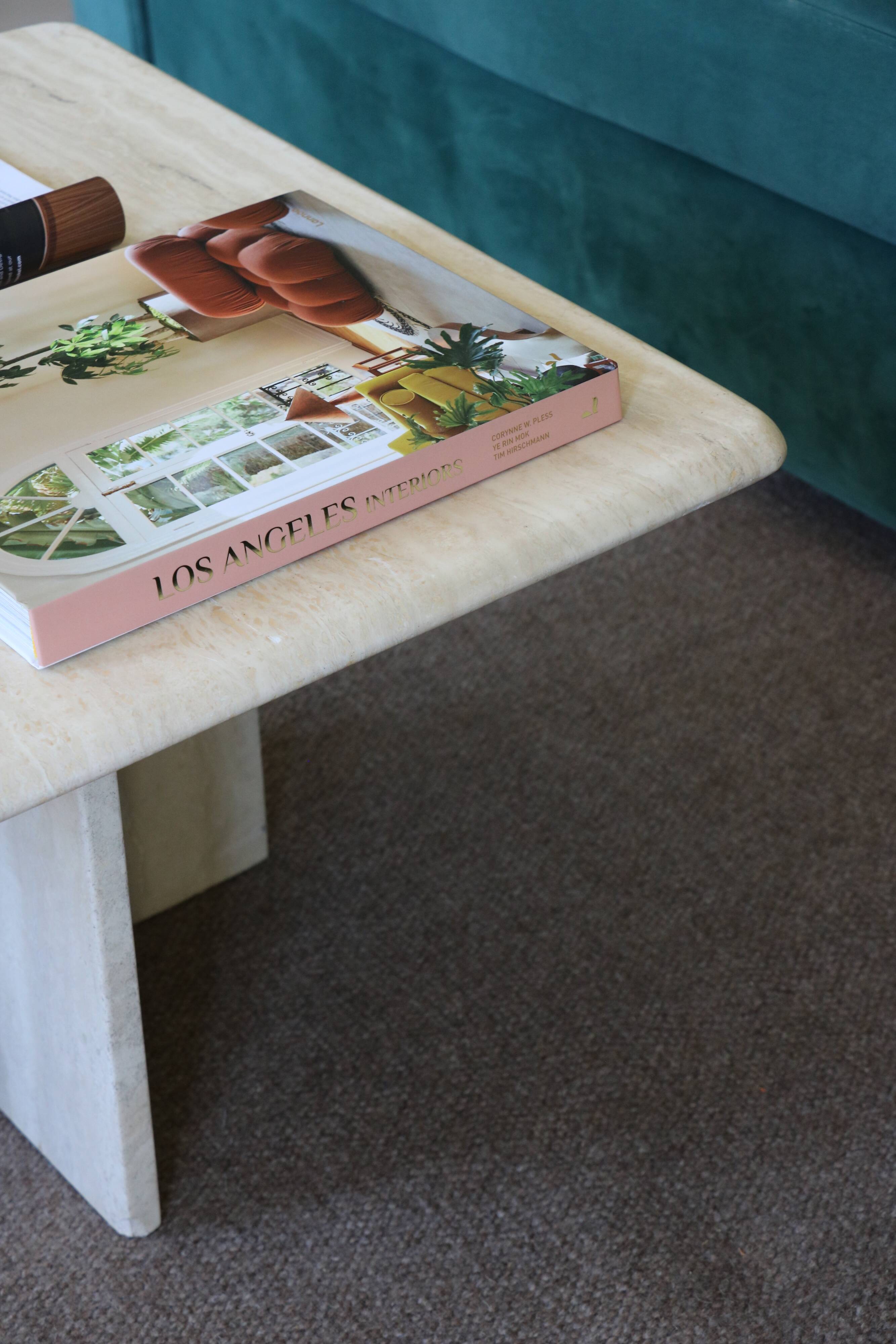 Italian travertine coffee table, 1970