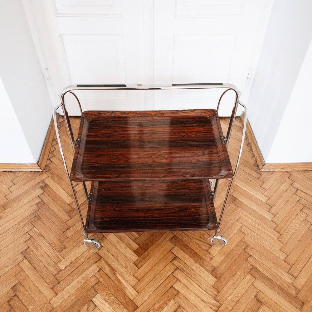 Mid-century modern German bar cart or trolley, 1970s