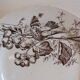 3 plates with hors d'oeuvre in Terre de Fer HB Choisy bird decoration
