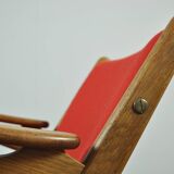 Classic Danish vintage scissor armchair by Arne Hovmand Olsen in OAK, 1960