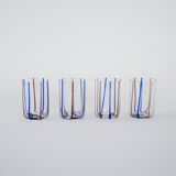 Set of four glasses, Italian design, 1970s, made in Italy