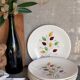 Seven vintage plates in fine earthenware from Gien service Gentilly