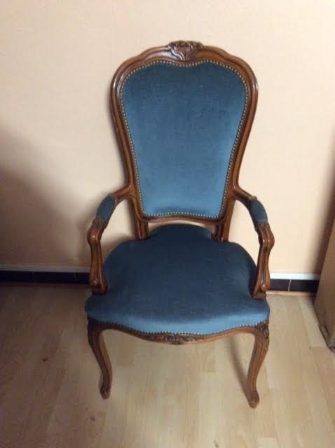 Velvet bedroom armchair