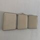 Vintage mirror 1960 triptych ivory barber - 24 x 59 cm