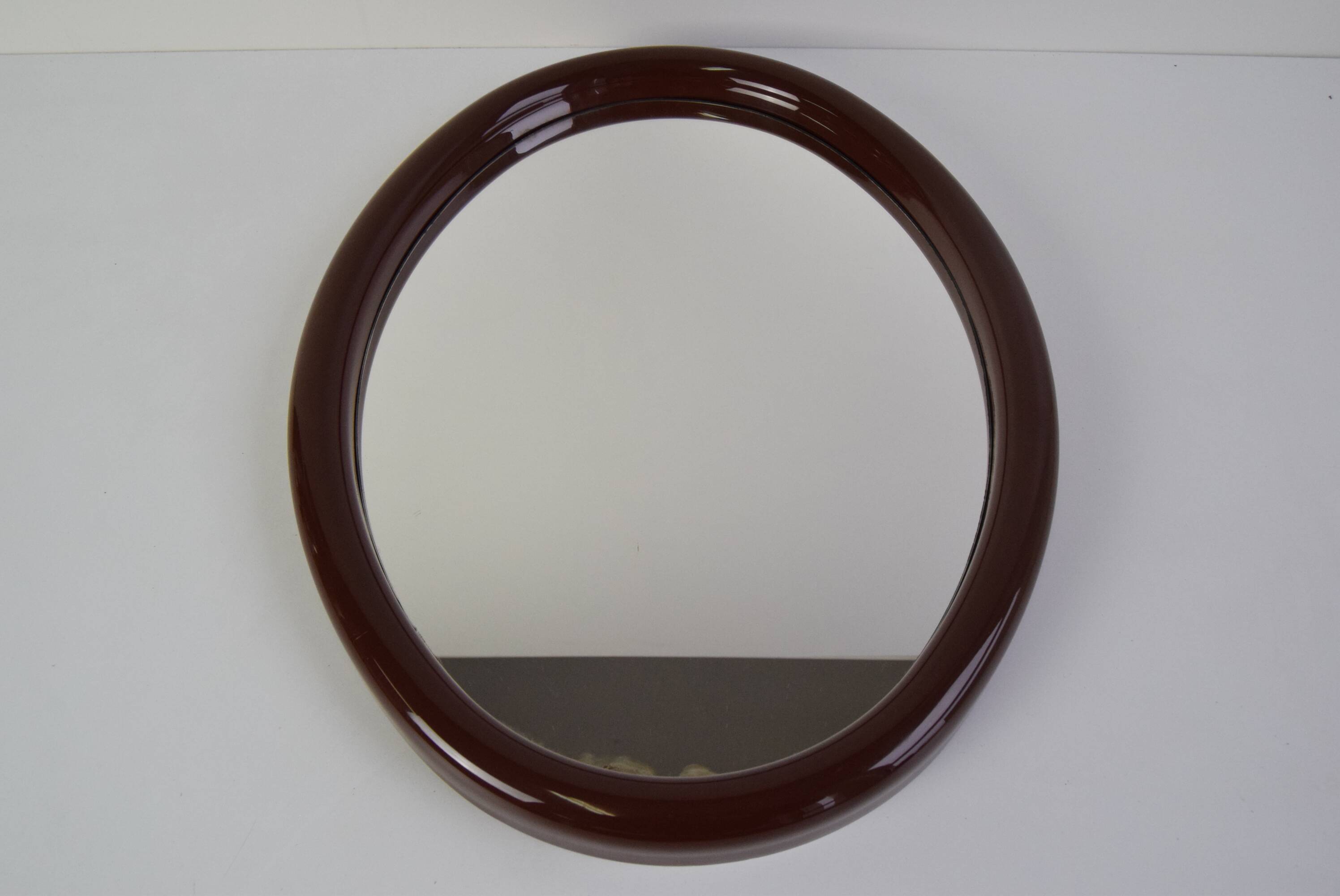 Vintage Oval Wall Mirror, Czechoslovakia, 1970's.